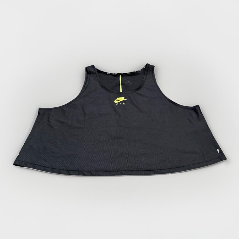 Nike Air Womens Black Run Slim Tank Top Sleeveless Shirt Size 2X DJ0982-010